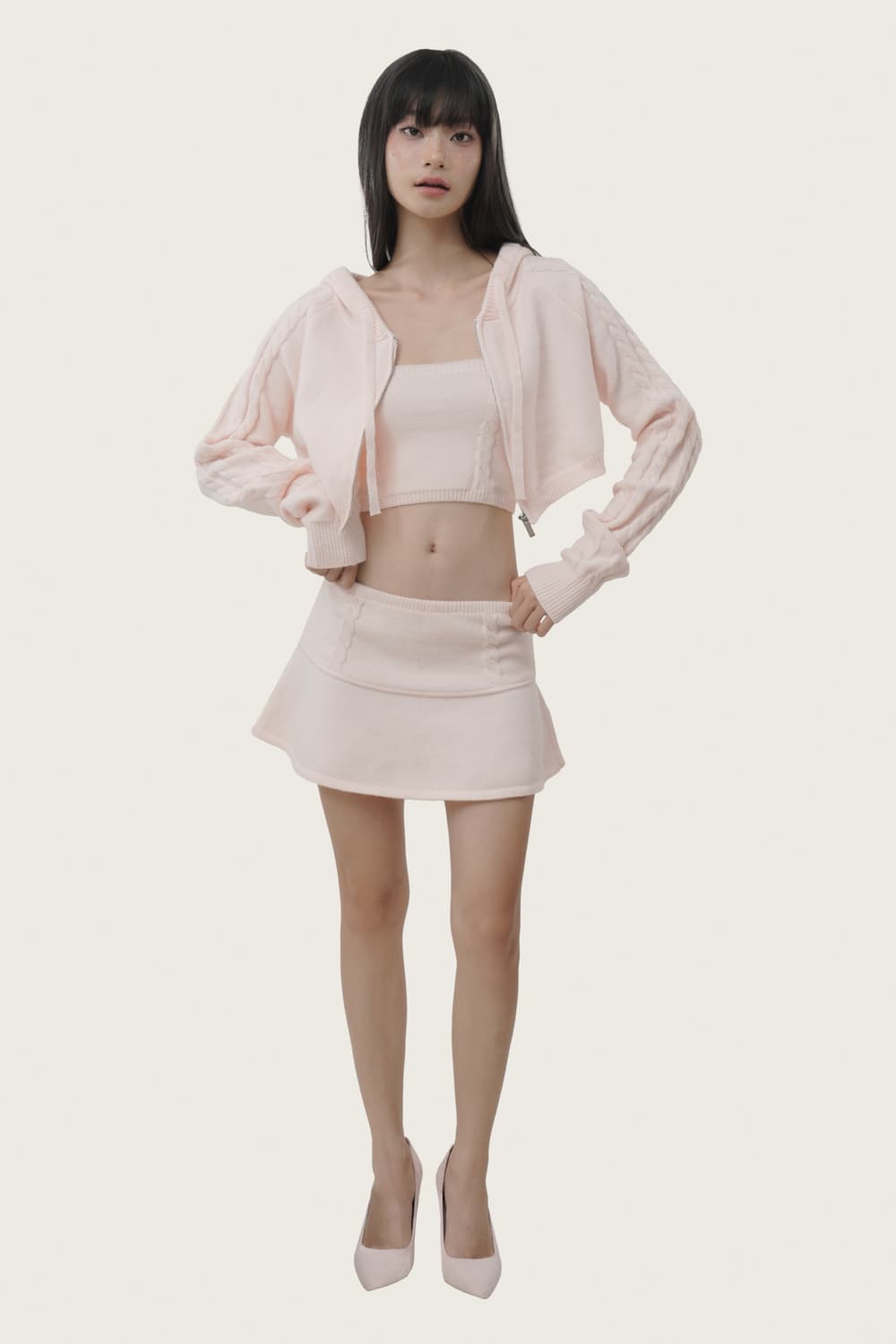 클리시어 츄츄 후드집업 니트집업 상품이미지2