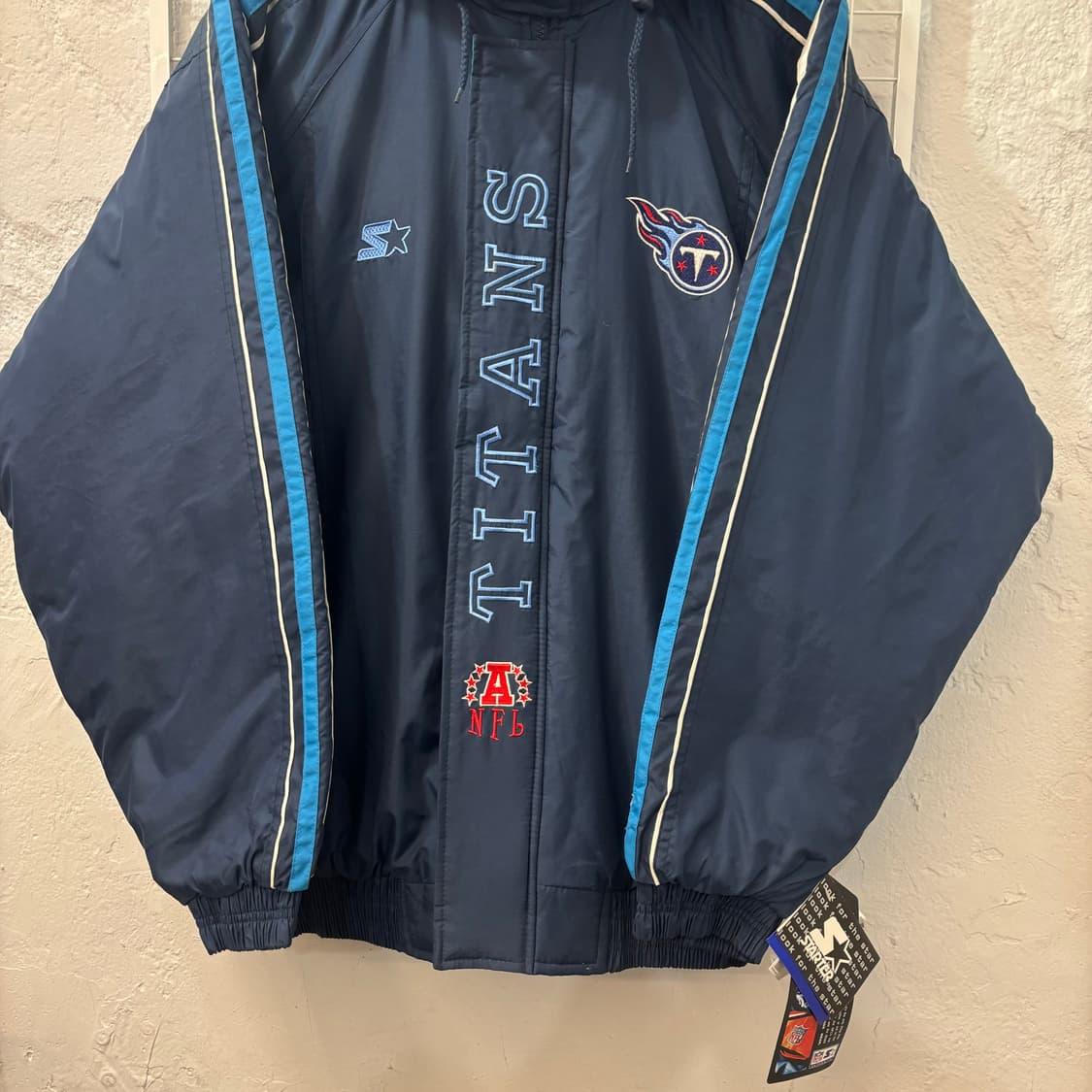 NFL X 스타터 90s 올드스쿨 테네시 타이탄스 패딩 자켓 XL 상품이미지4