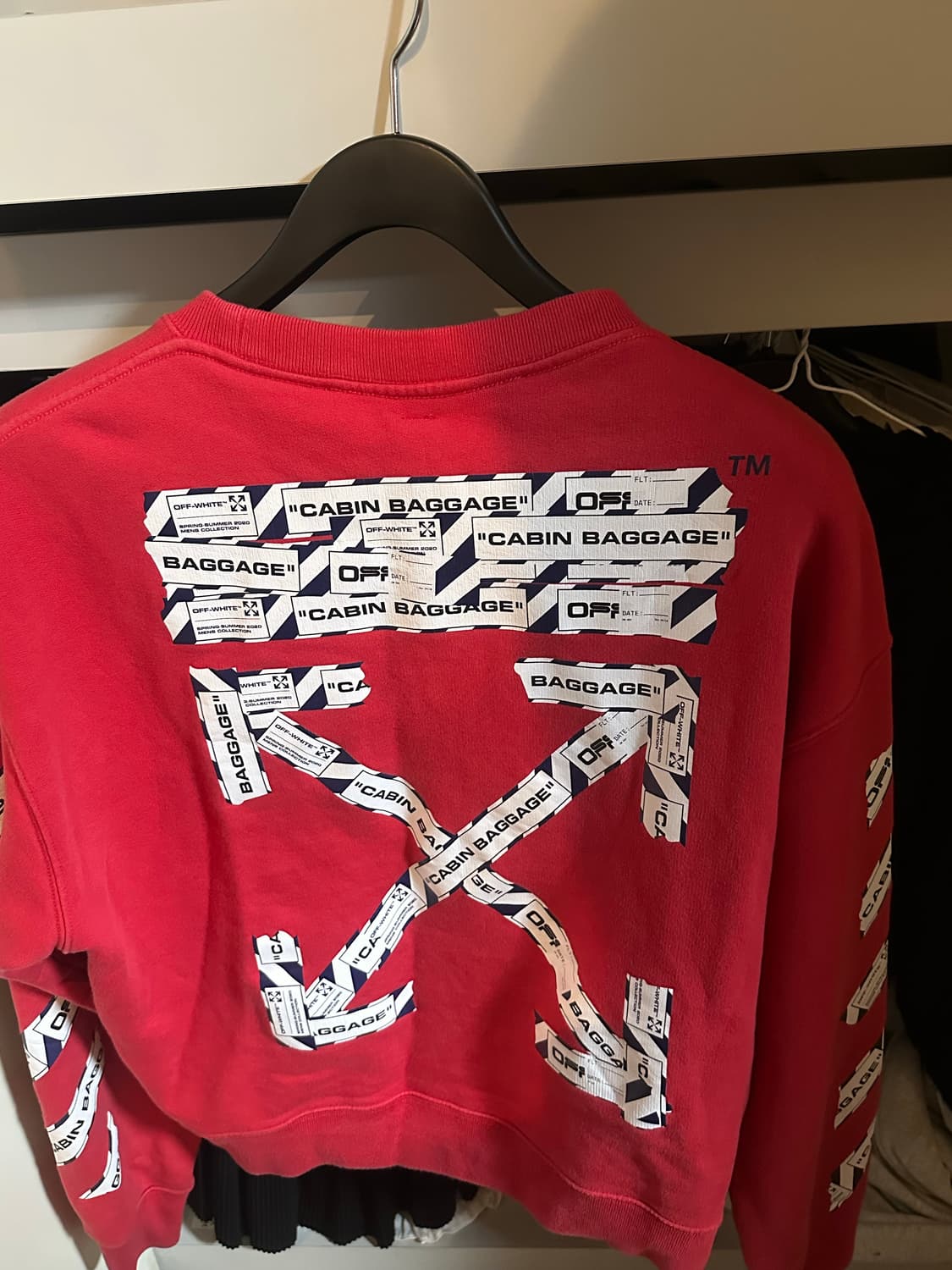 M 오프화이트 off white 에어포트테이프 맨투맨 상품이미지1