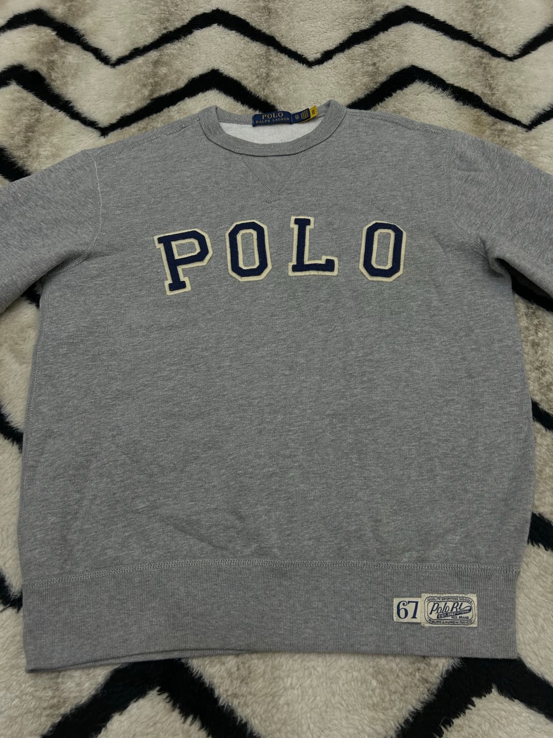 [XS]폴로랄프로렌 아치로고 맨투맨/그레이/기모 상품이미지4