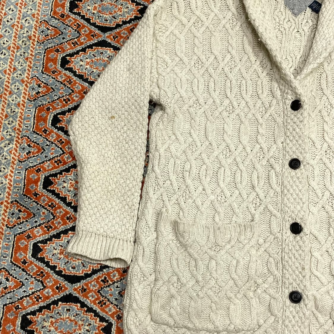 타미힐피거 베이지 로브 피셔맨 가디건 여성M 상품이미지2