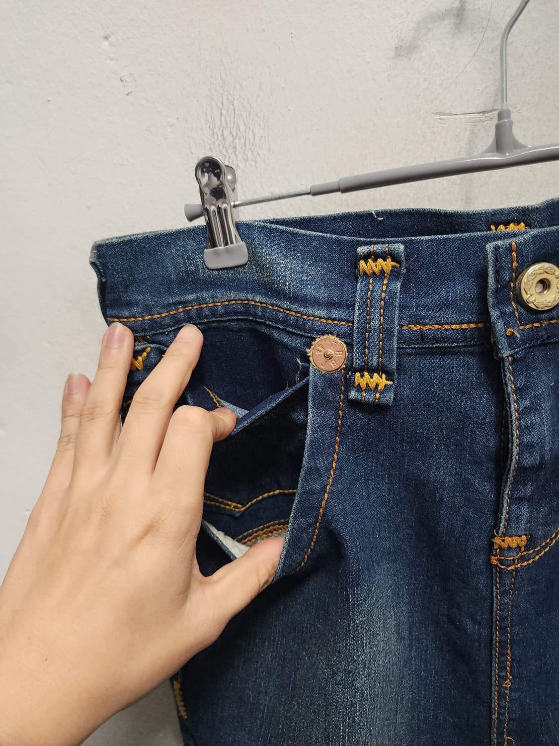 y2k 트루릴리젼 USA 데님 미니스커트 상품이미지4