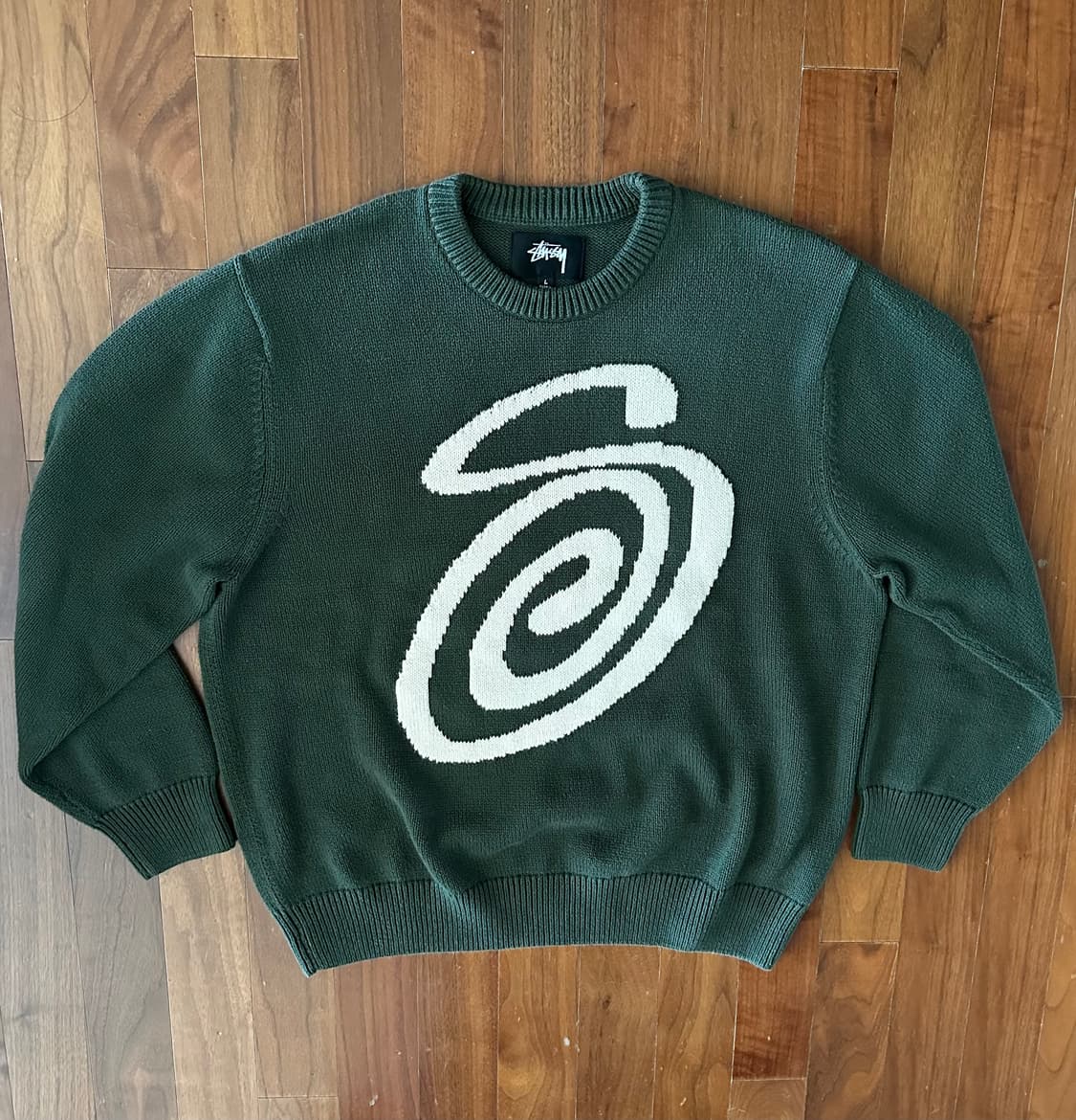 스투시 컬리 S 니트 스웨터 L 그린 상품이미지2