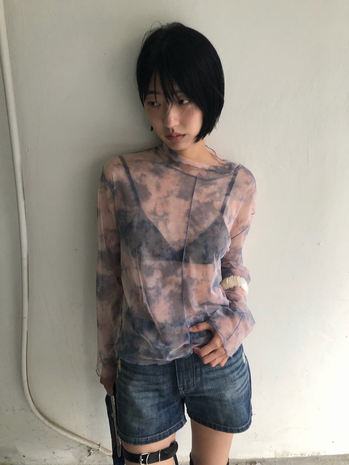 tie-dye mesh top 상품이미지1