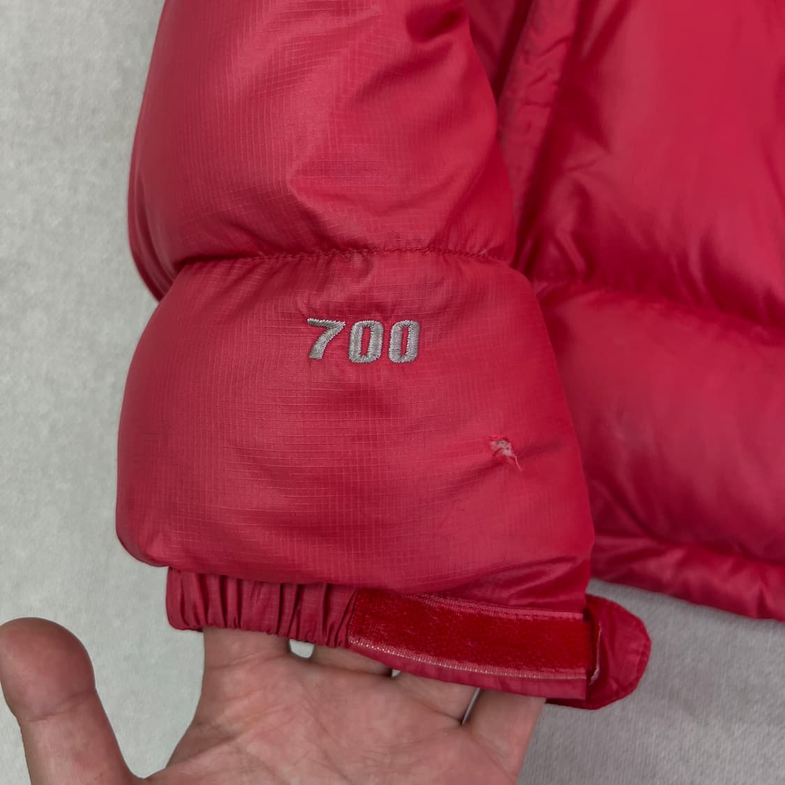 W 100 노스페이스 핑크 눕시700 패딩 상품이미지4