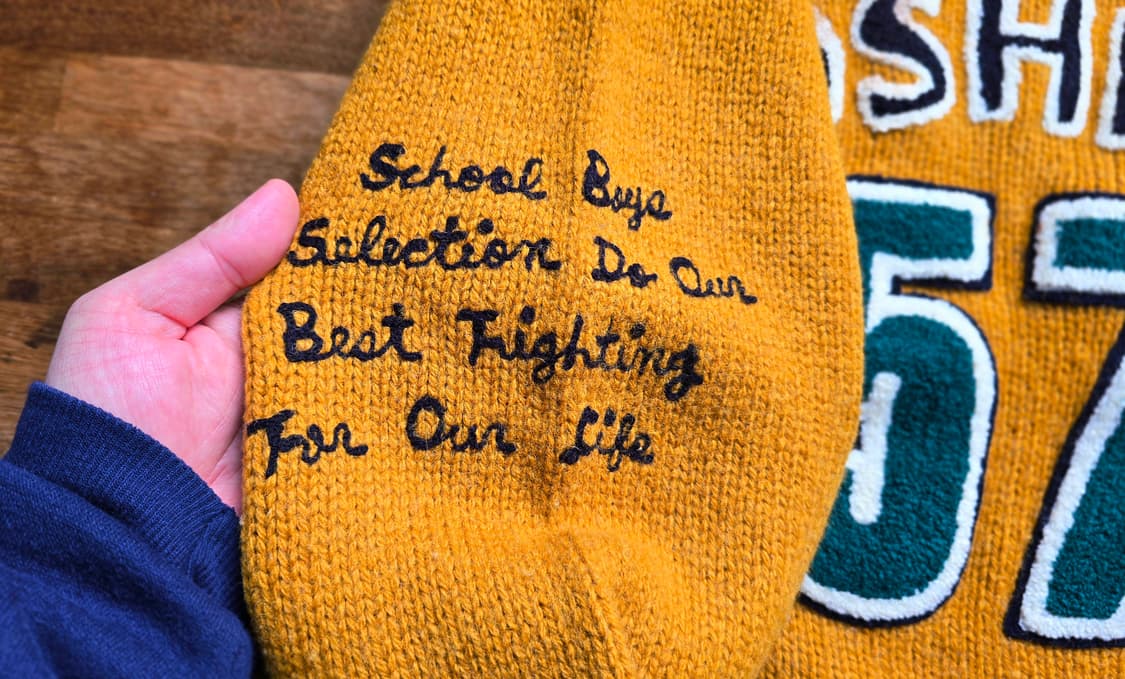 일본 Japan POSHBOY 빈티지 자수 패치 니트 , 프레피 감성 상품이미지3