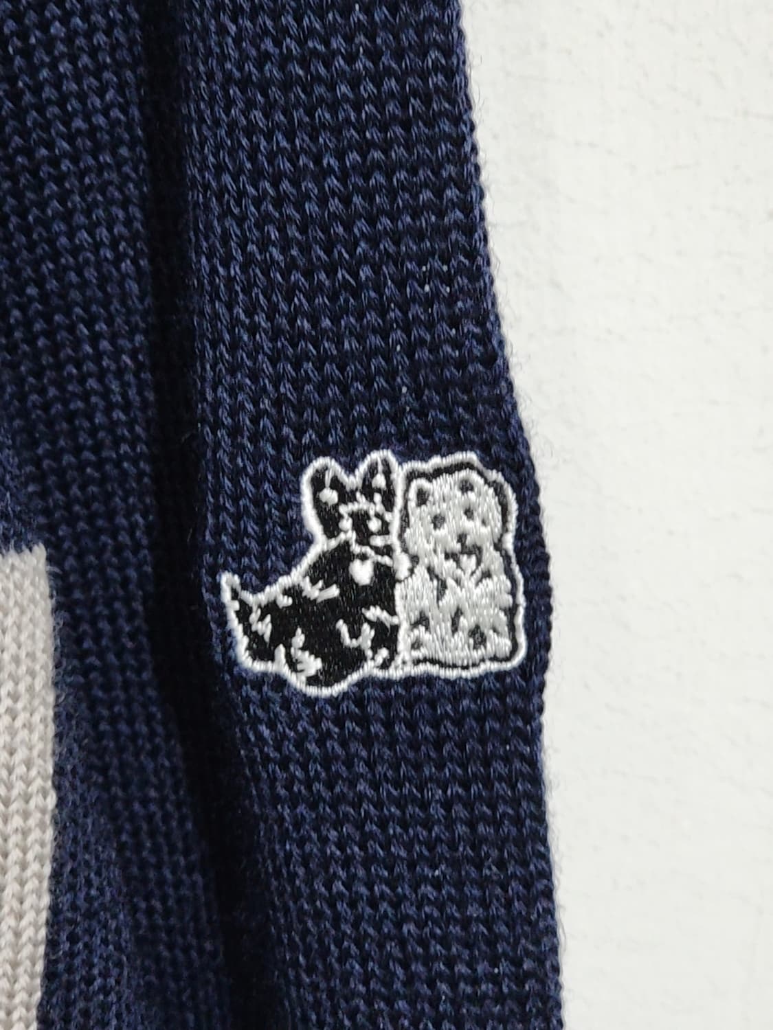 (XL) 블랙앤화이트 니트 네이비 빅로고 스웨터 골프웨어  상품이미지4