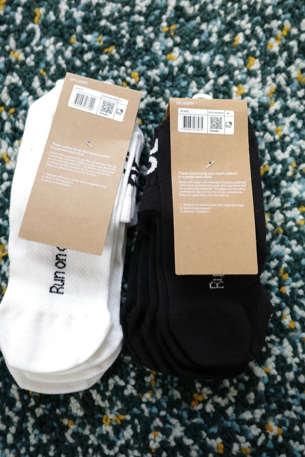 온러닝 로고 미드 양말 삭스 3팩 2컬러 상품이미지2