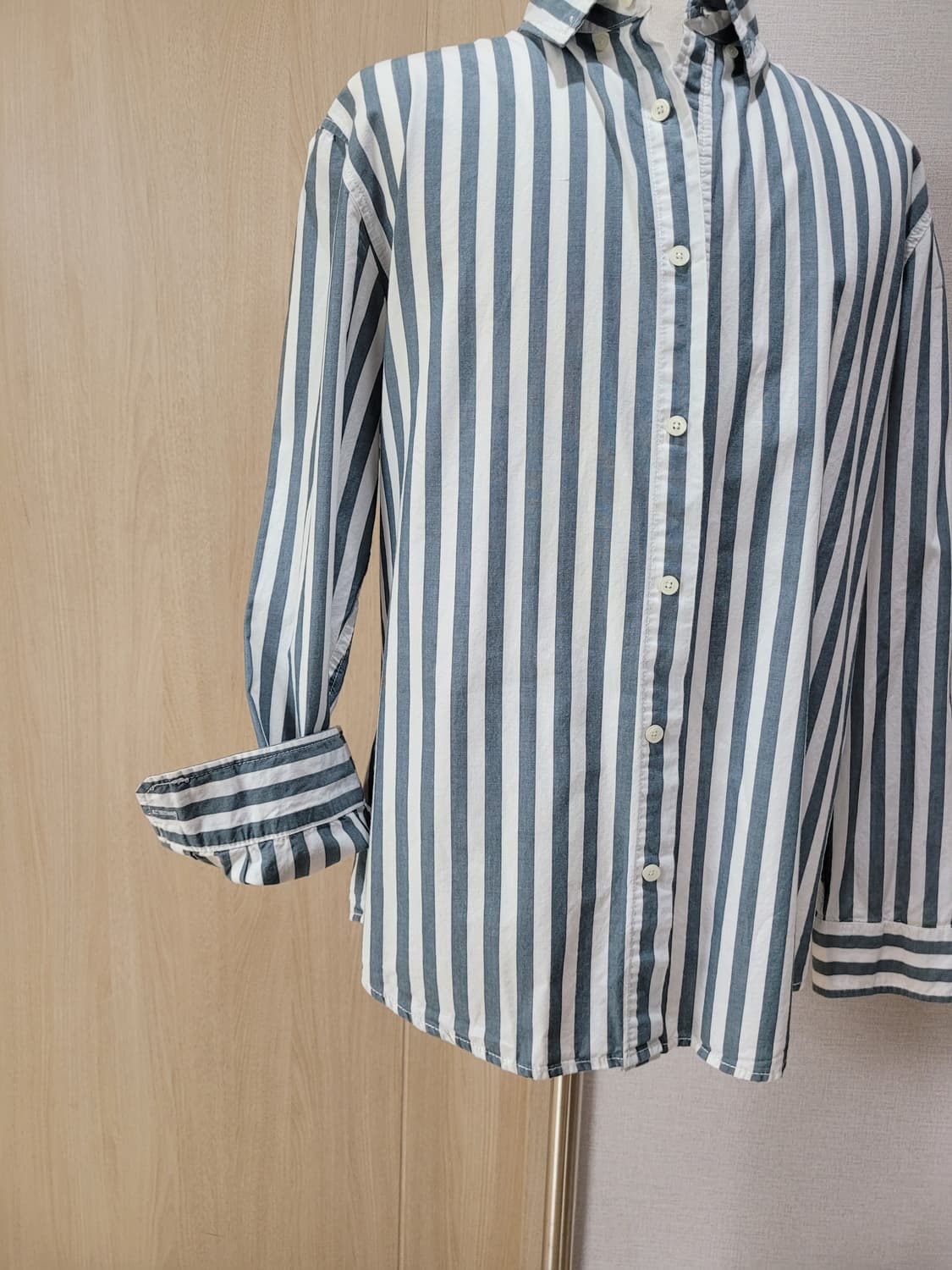 행텐 Hangten 남자 스트라이프 셔츠 105 라이트그린 상품이미지4