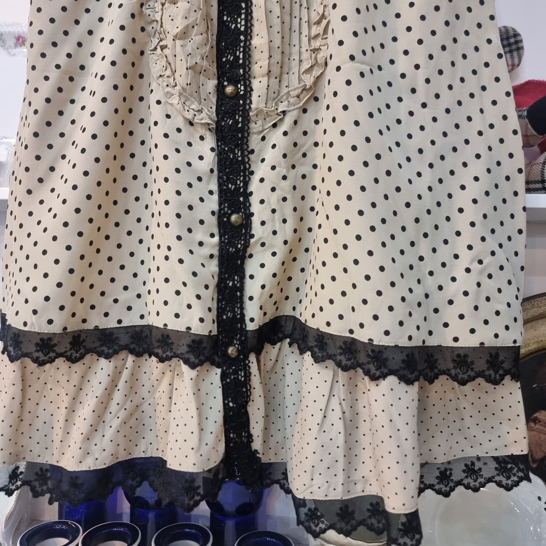 axes femme 도트 레이스 프릴 원피스 상품이미지5