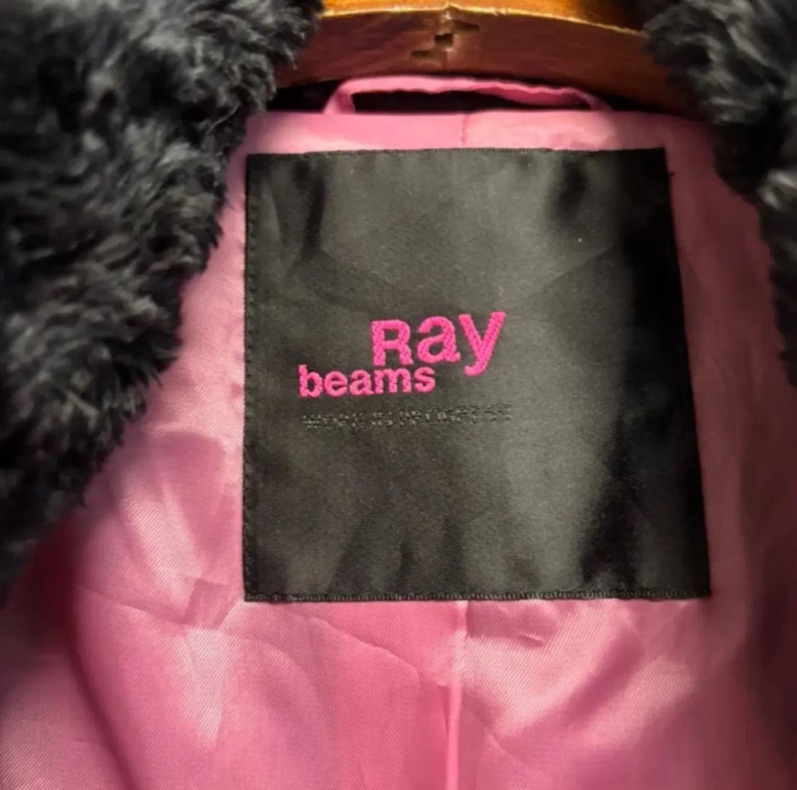 Ray Beams 레이빔즈 빈티지 퍼 자켓 블랙 상품이미지2