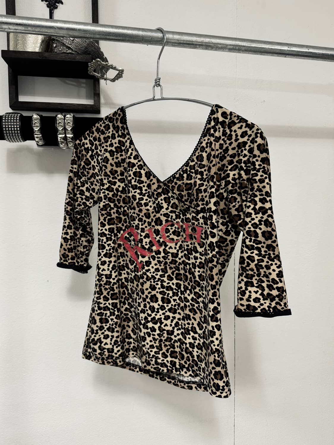 Leopard three-quarter sleeve 상품이미지1