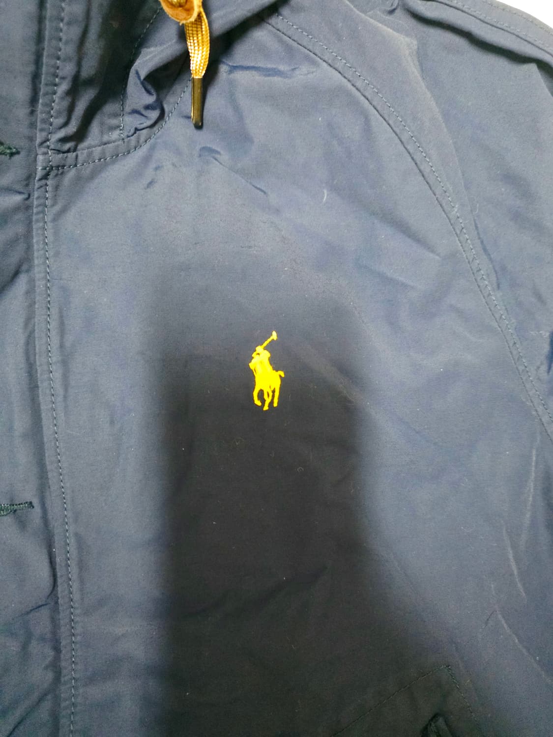 [폴로랄프로렌] 클래식 네이비 옐로우포니 후드 숏 바람막이 자켓 M  상품이미지2