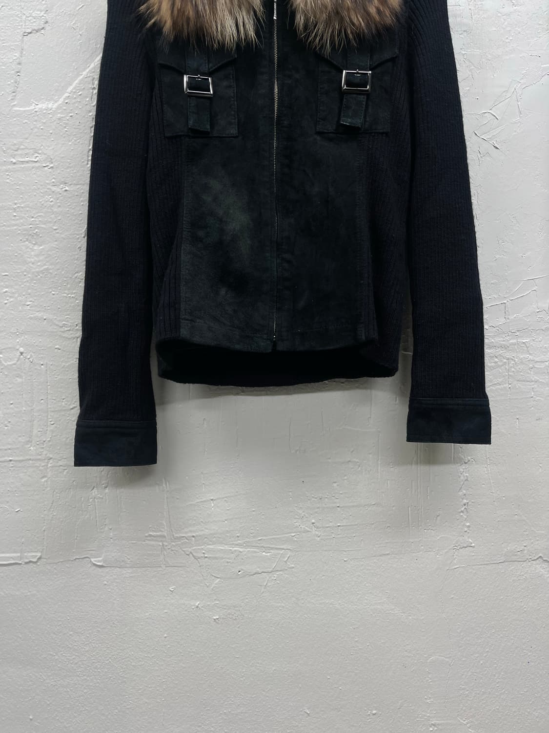 Trans work 00s trimming fur ribbed swede 상품이미지6