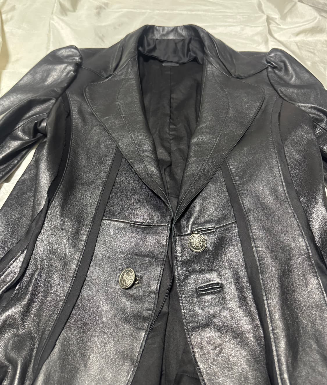 00s Mode Shirring Ramskin Leather Jacket 상품이미지5