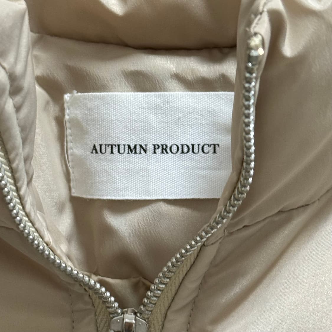 어텀 made 제작 숏패딩 베이지 autumn product 상품이미지6