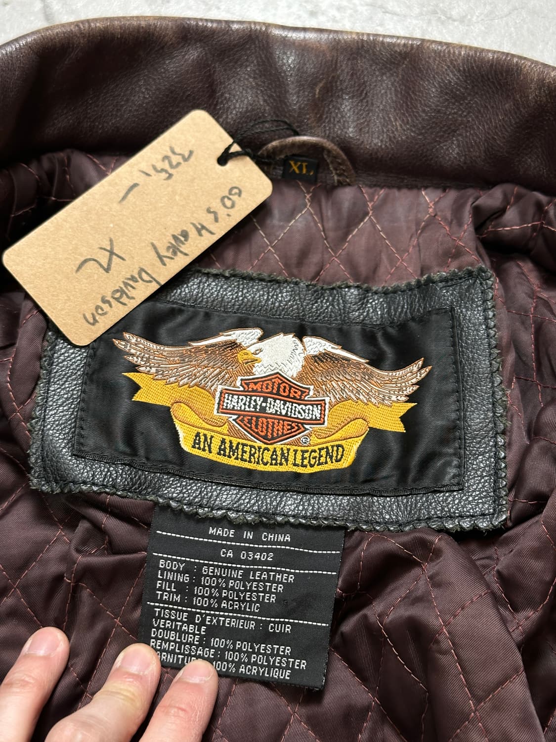00's 할리데이비슨 디스 레더 자켓 풀그레인 레더 자켓 상품이미지9