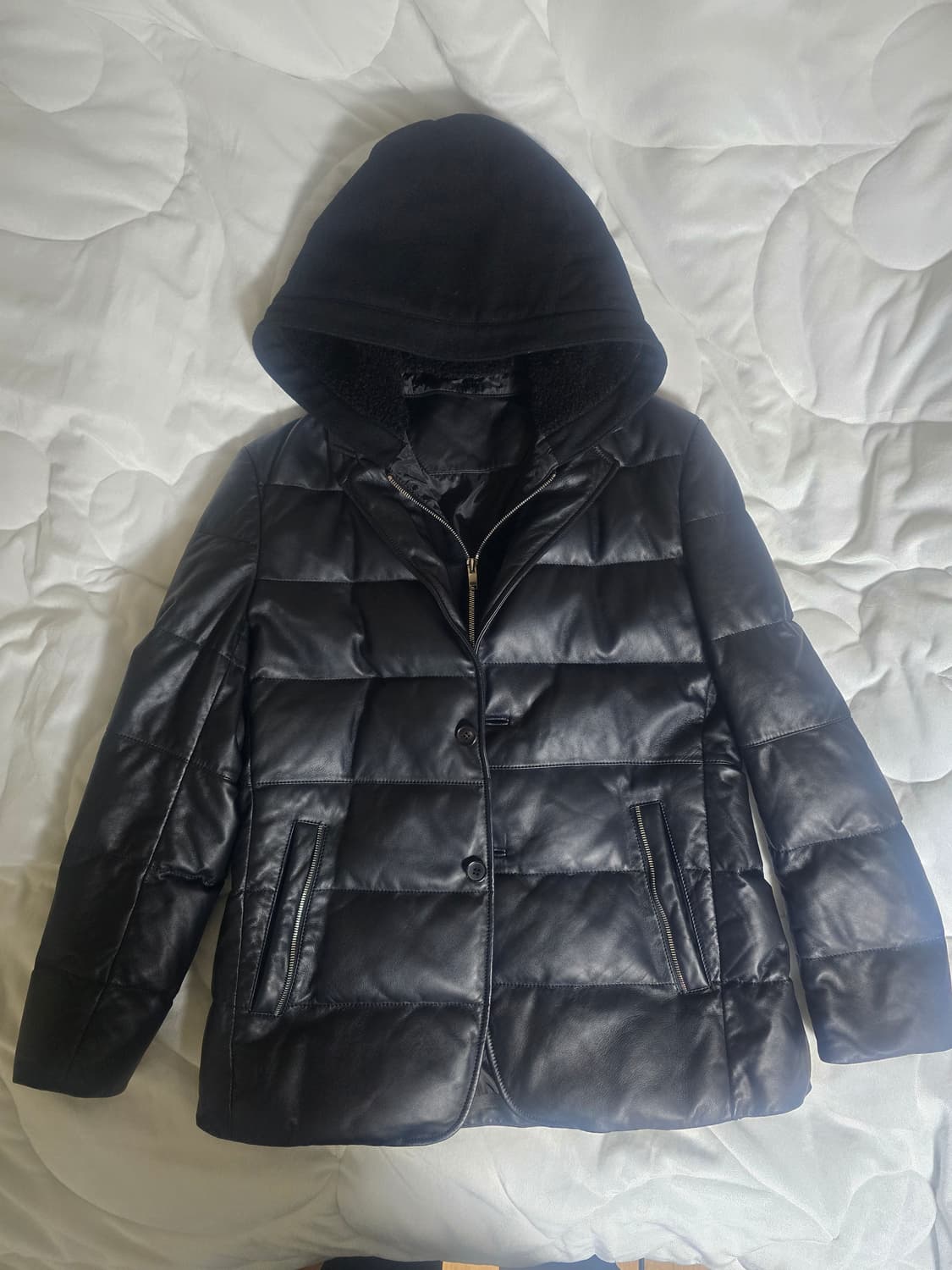 바쏘옴므 블랙컬러 프리미엄 천연 양가죽 구스다운 자켓 상품이미지3