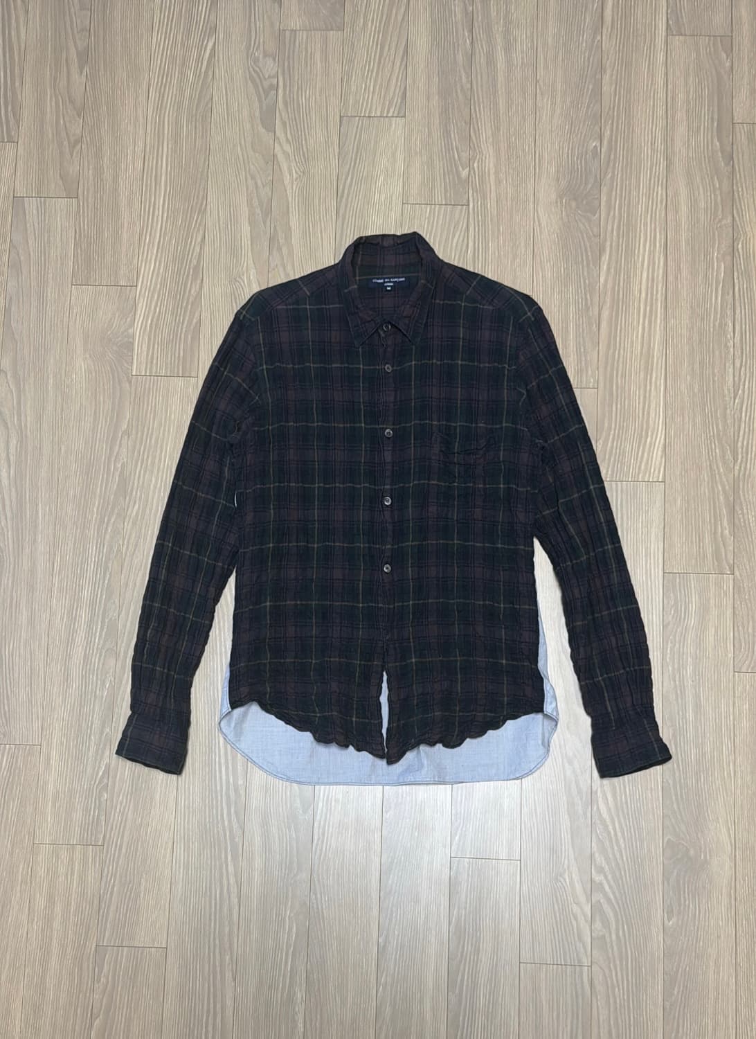 꼼데가르송 옴므 크링클 투톤 셔츠 상품이미지1