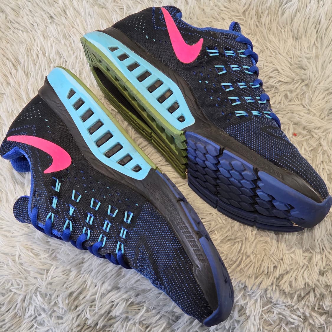 2q-4:나이키 줌 스트럭처 18 블루/블랙 러닝화 (24.5cm) 상품이미지6