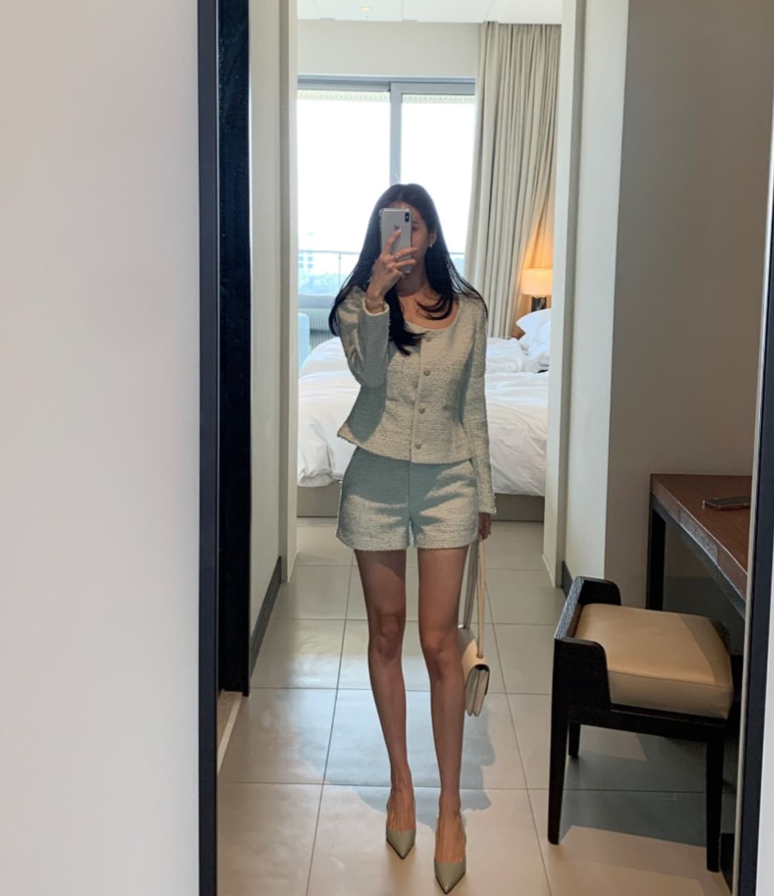 (새상품)더마농 프라하 트위드자켓, 트위드쇼츠 셋업 M사이즈 상품이미지1