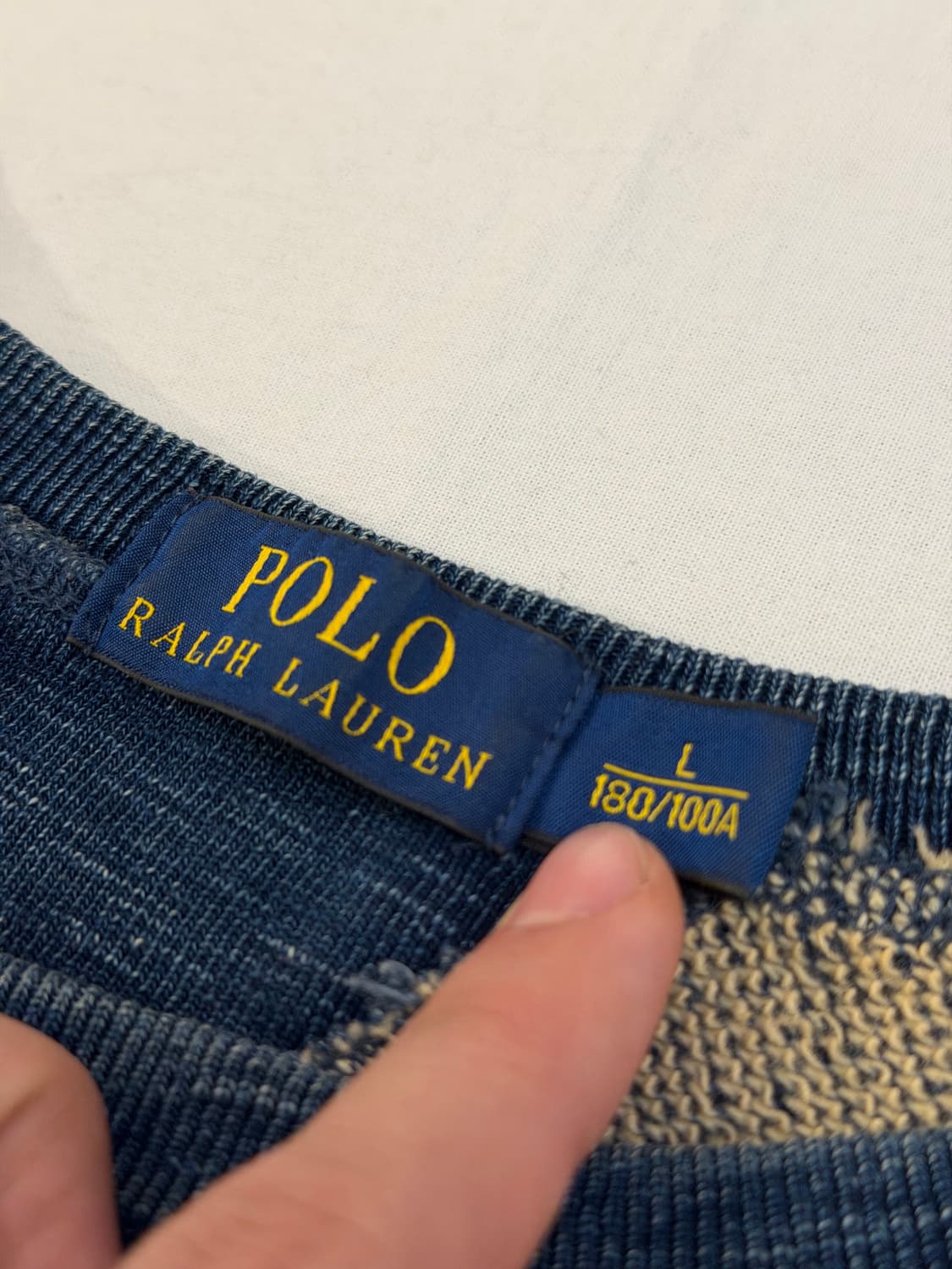 폴로 랄프로렌 인디고 워싱 프렌치 테리 스웻셔츠 맨투맨 블루 상품이미지4