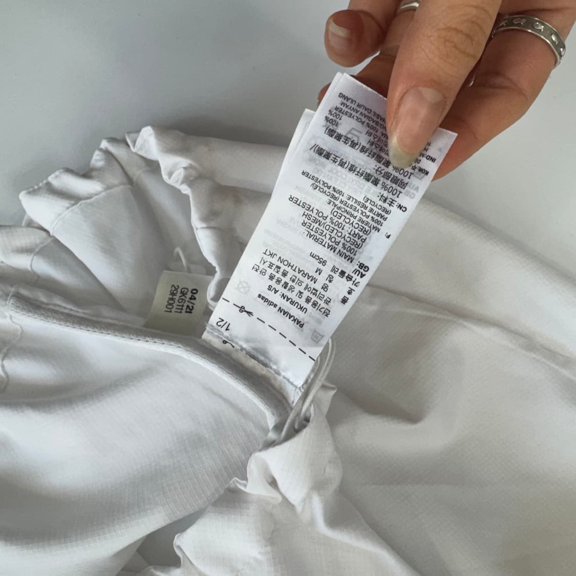 Adidas 아디다스 삼각로고 화이트 바람막이 상품이미지7