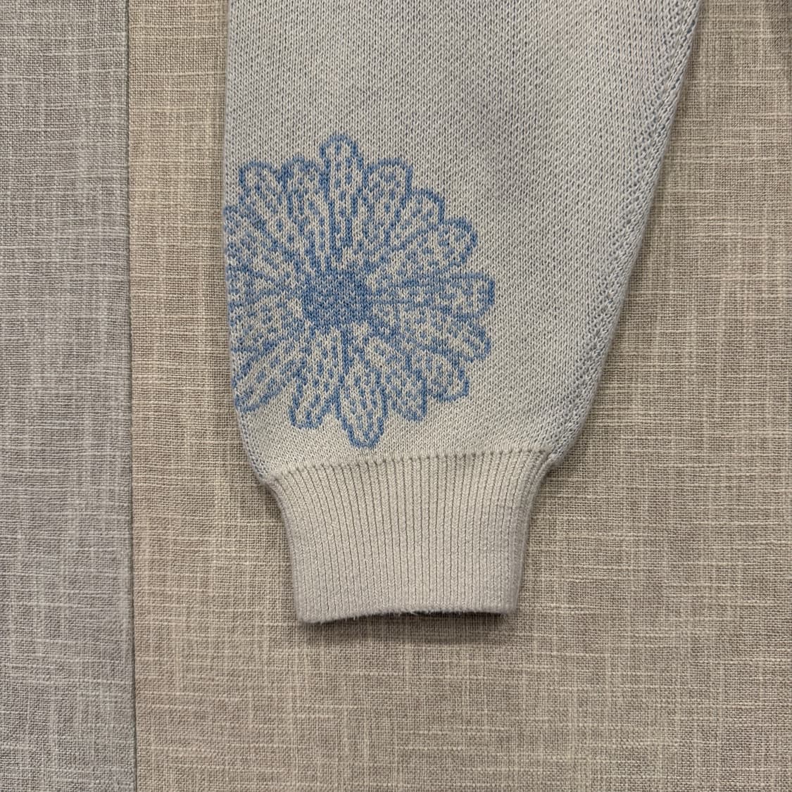 마르디메크르디 캐시미어 자가드 니트팬츠 아이보리 스카이 드라이O 상품이미지3