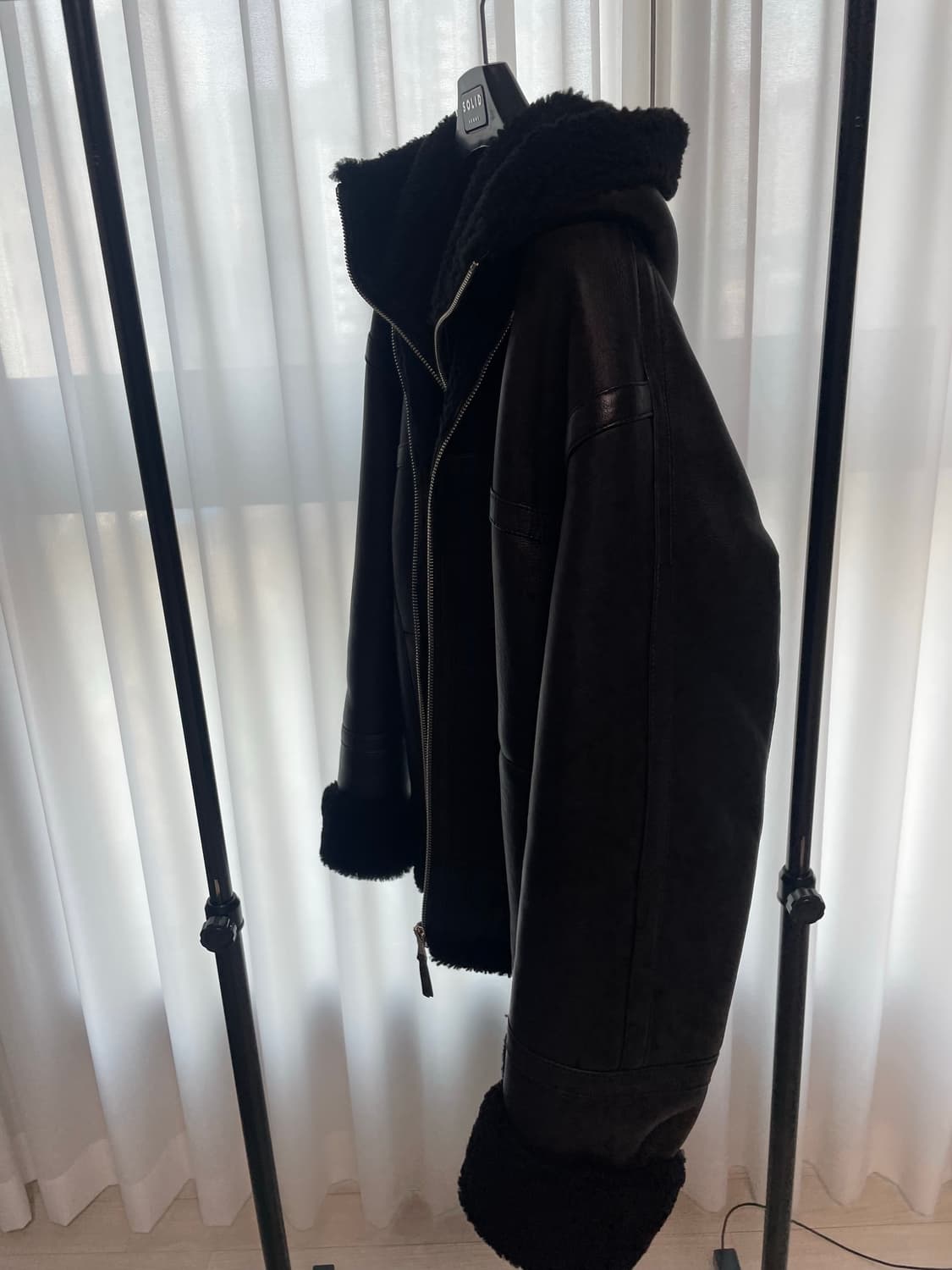 알레그리 양가죽 후드 무스탕 48사이즈 상품이미지9