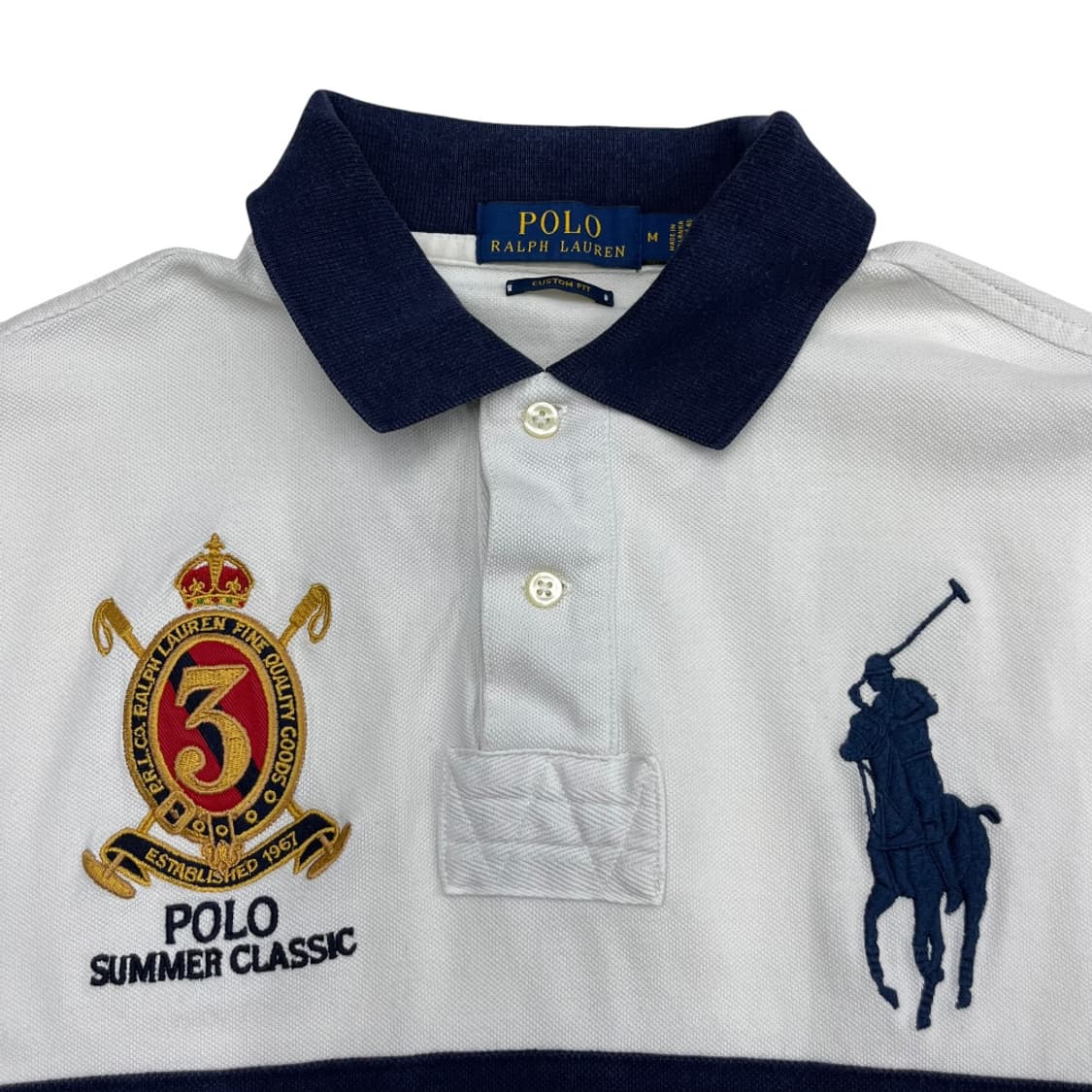 폴로 랄프로렌 치프키프 빅포니 네이비 배색 화이트 카라반팔 M 상품이미지4
