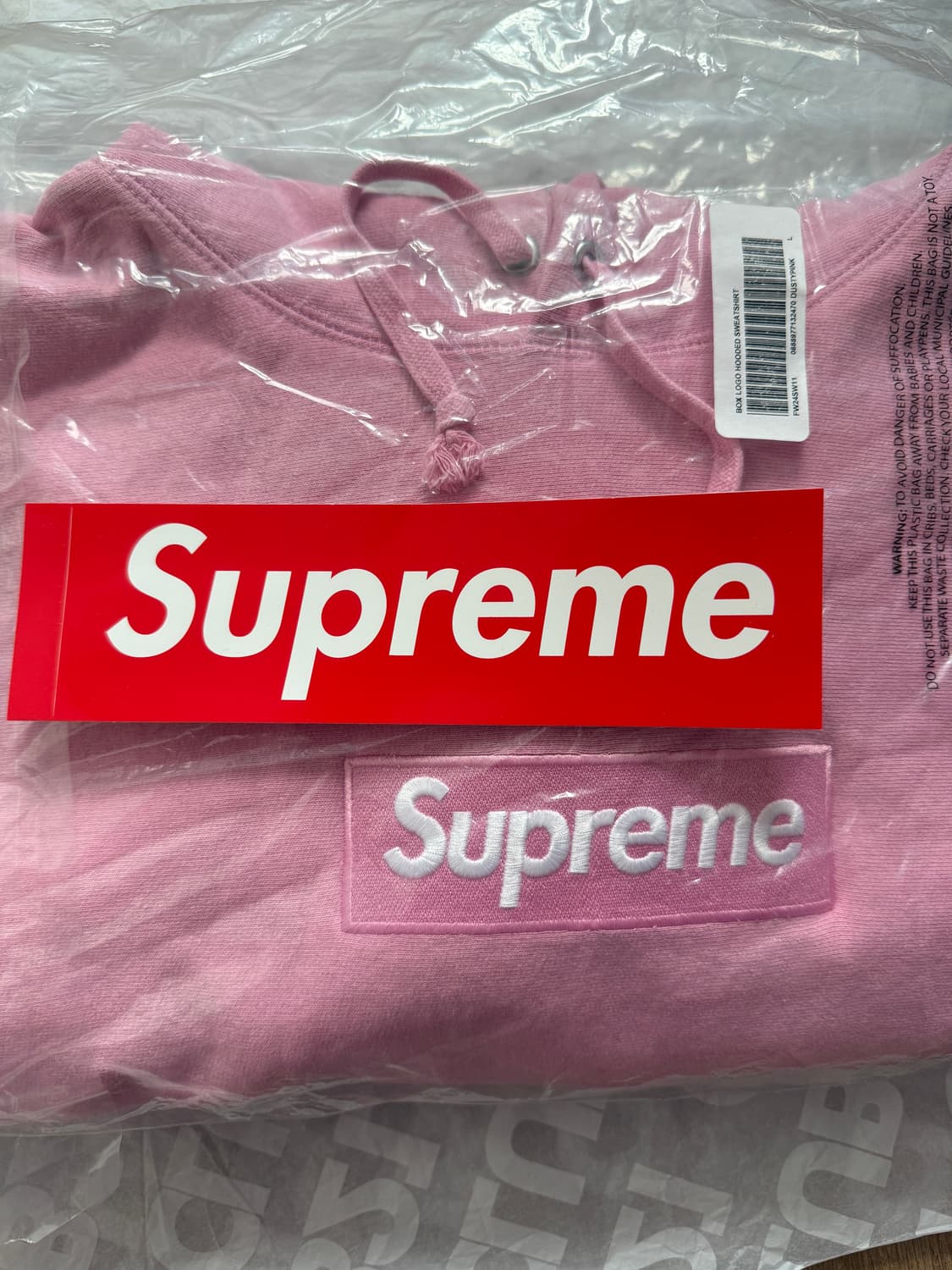 24fw 슈프림 박스로고 후드 L 더스티핑크 상품이미지9