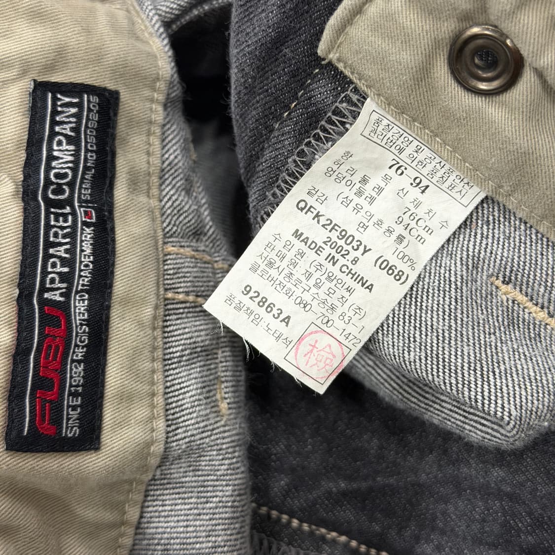 FUBU 푸부 스티치 Y2K 데님 카고팬츠 바지 상품이미지4