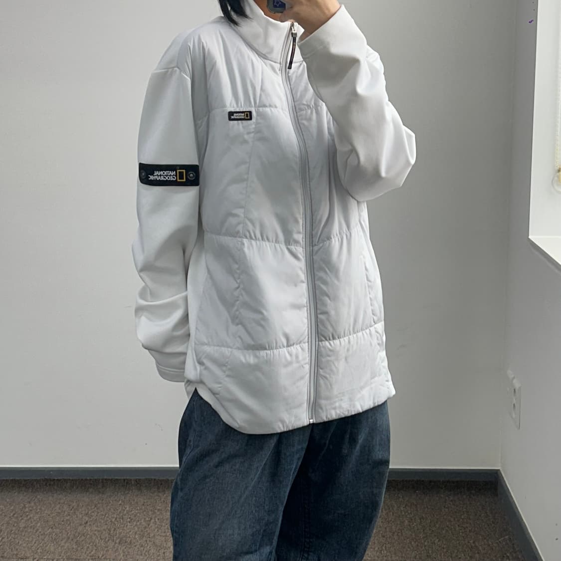 National Geographic 네셔널지오그래픽 화이트 퀼팅 집업  상품이미지2