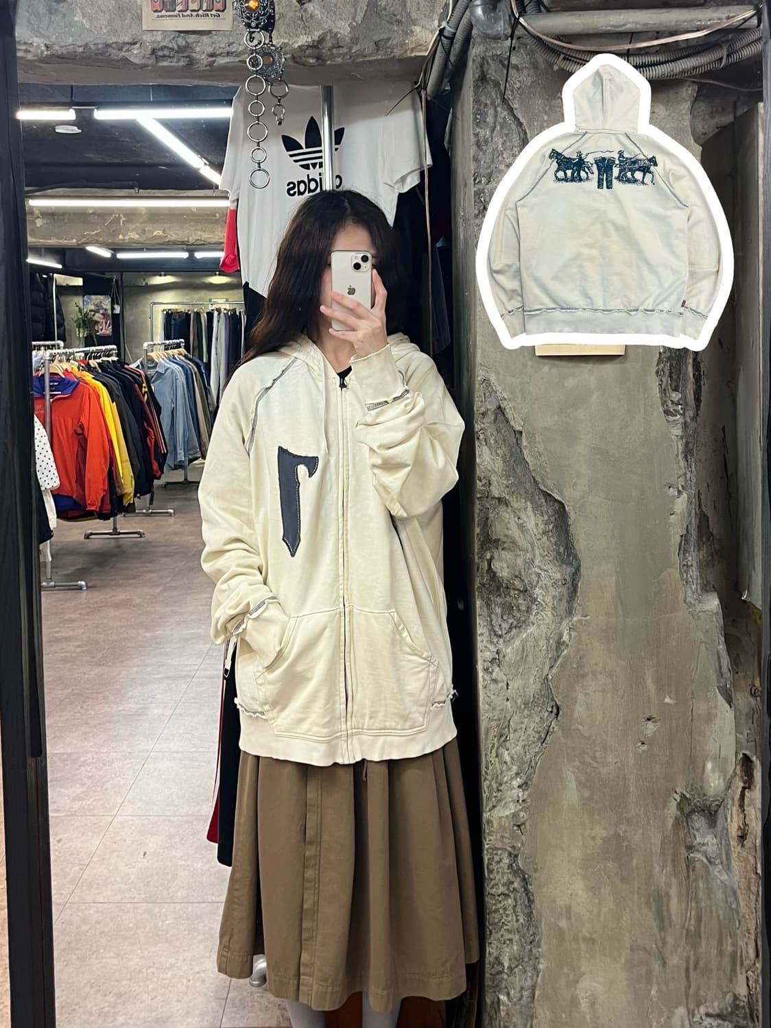 리바이스 후드집업 아이보리 XL(105) #csz2199 상품이미지1