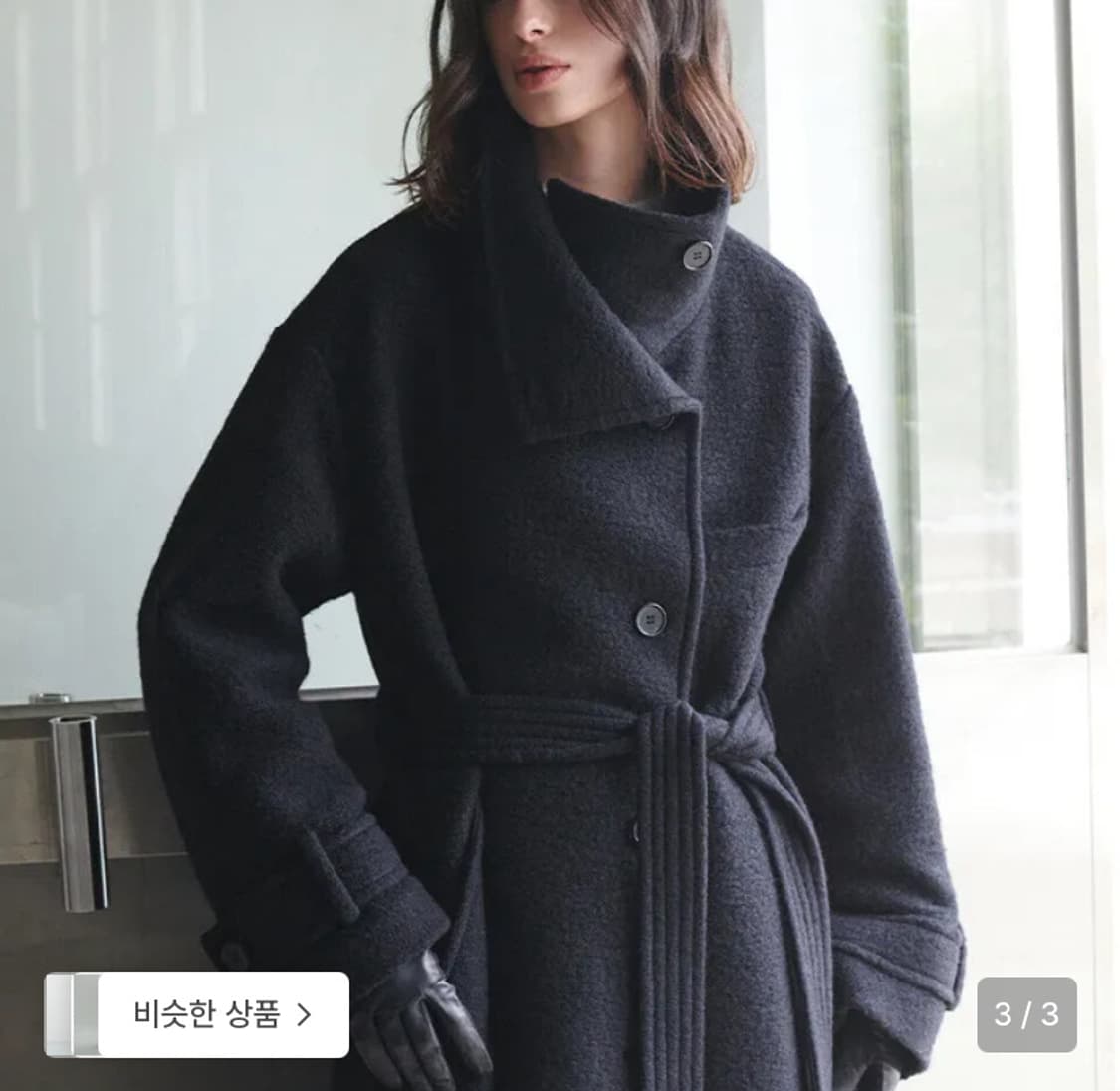 루에브르 하이넥 코트 블랙 상품이미지1