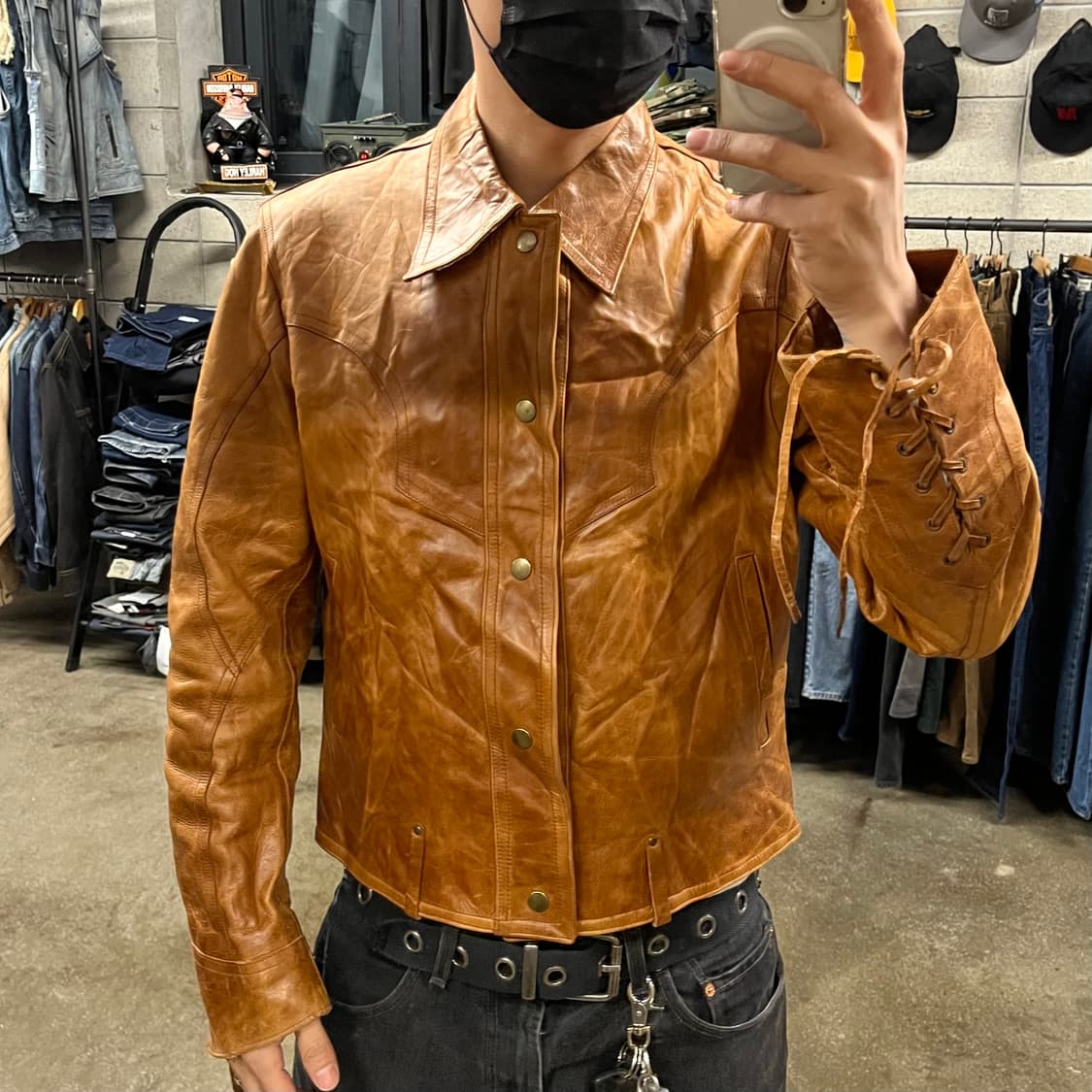 빈티지 웨스턴 레더 자켓 (100) 상품이미지3