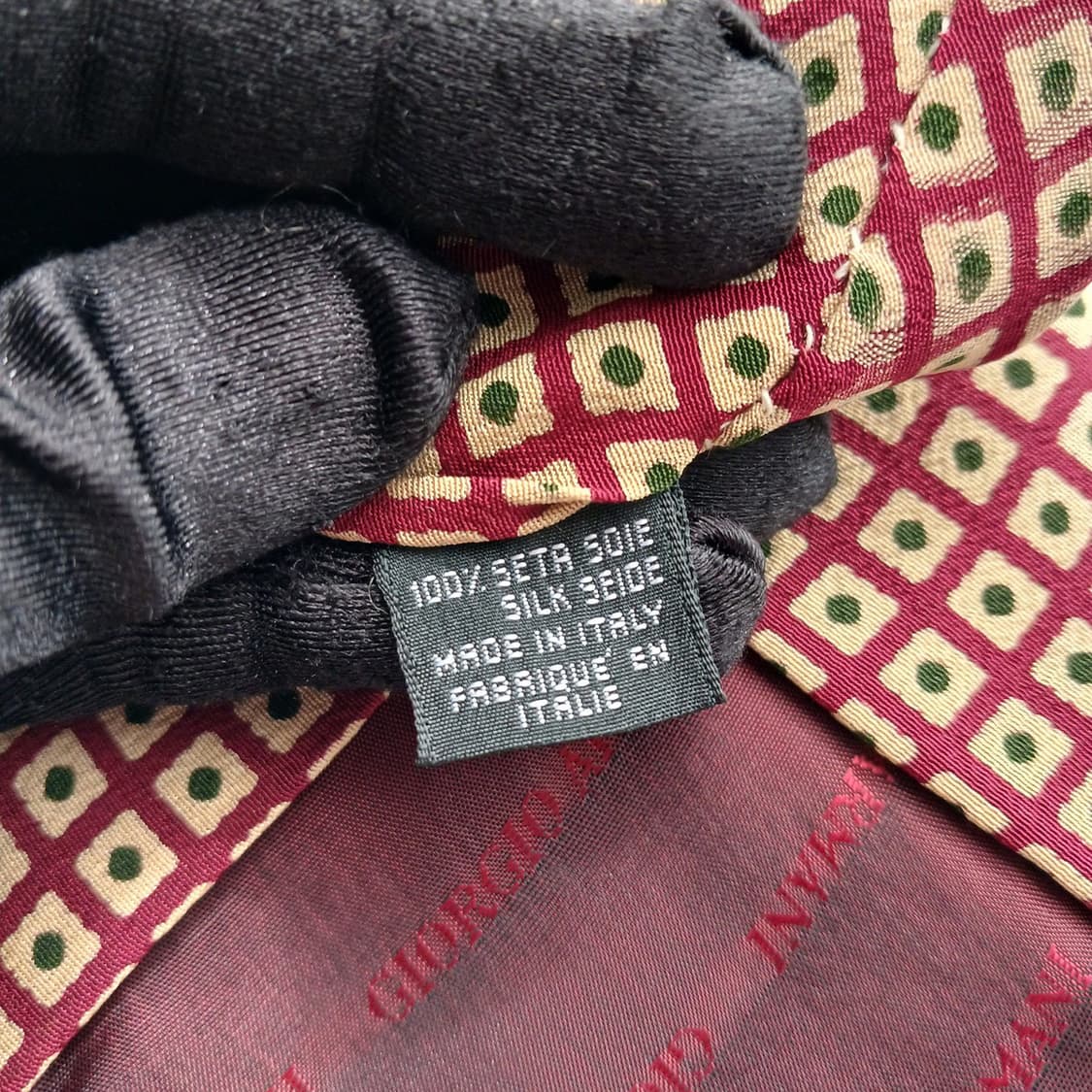 조르지오 아르마니 실크 기하 패턴 넥타이 10.1cm B등급 A18727 상품이미지10