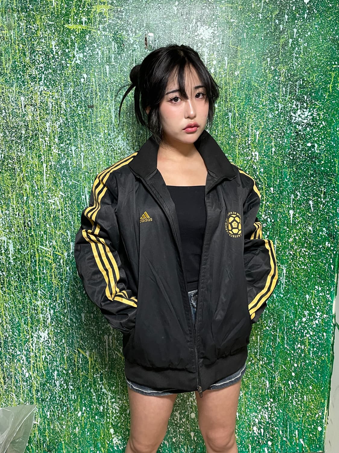 아디다스 축구팀 멕시코 블랙 검골 올드스쿨 점퍼 L 상품이미지1