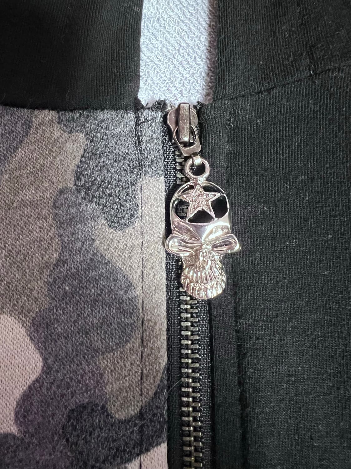 빈티지 카모 블랙 비즈 y2k 섹시 후드 집업 상품이미지3