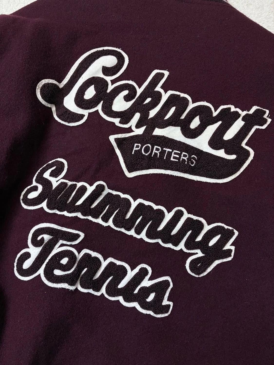 80's USA game Lockport 가죽 바시티 자켓 PN6016 상품이미지3