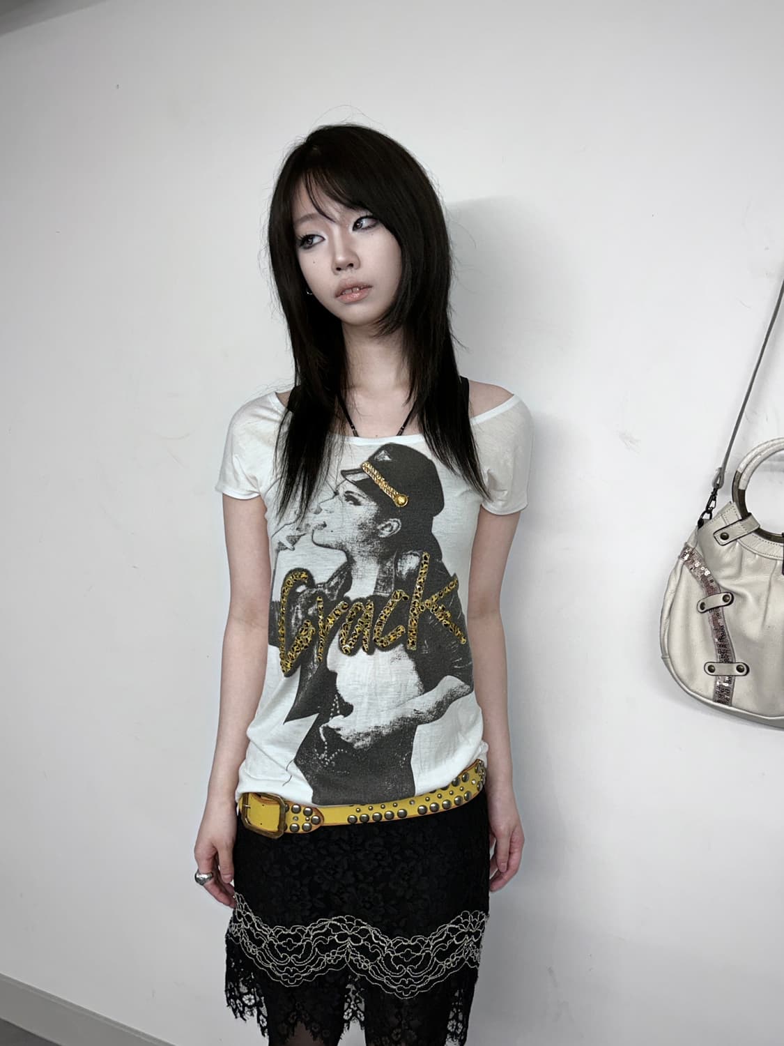 CRACK Y2k Punk Graphic Loose Neck Top 상품이미지1
