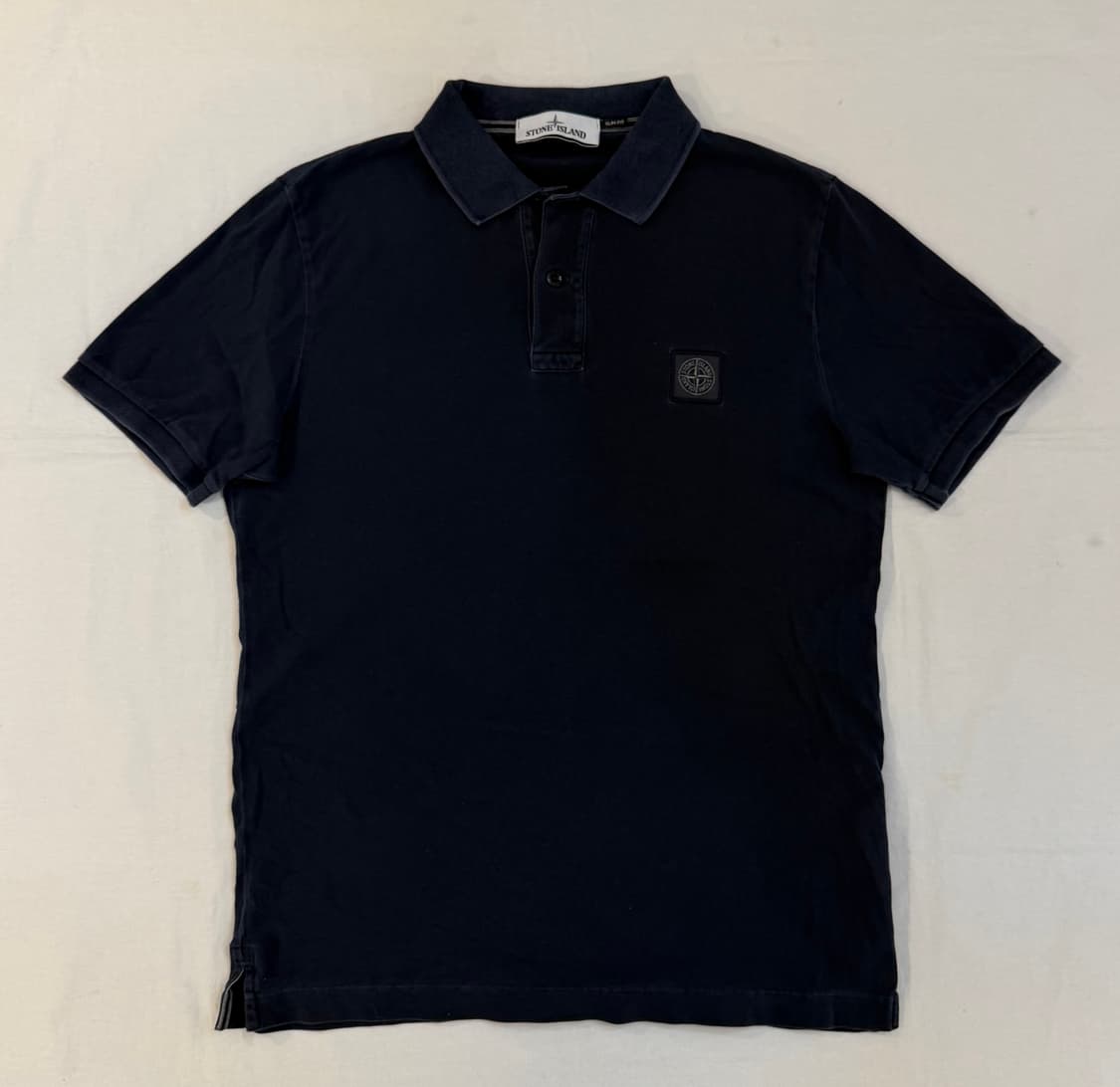스톤아일랜드 21ss 가먼트 다이드 반팔 카라티 네이비 상품이미지1