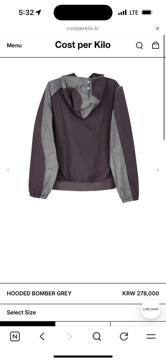 HOODED BOMBER GREY 상품이미지1