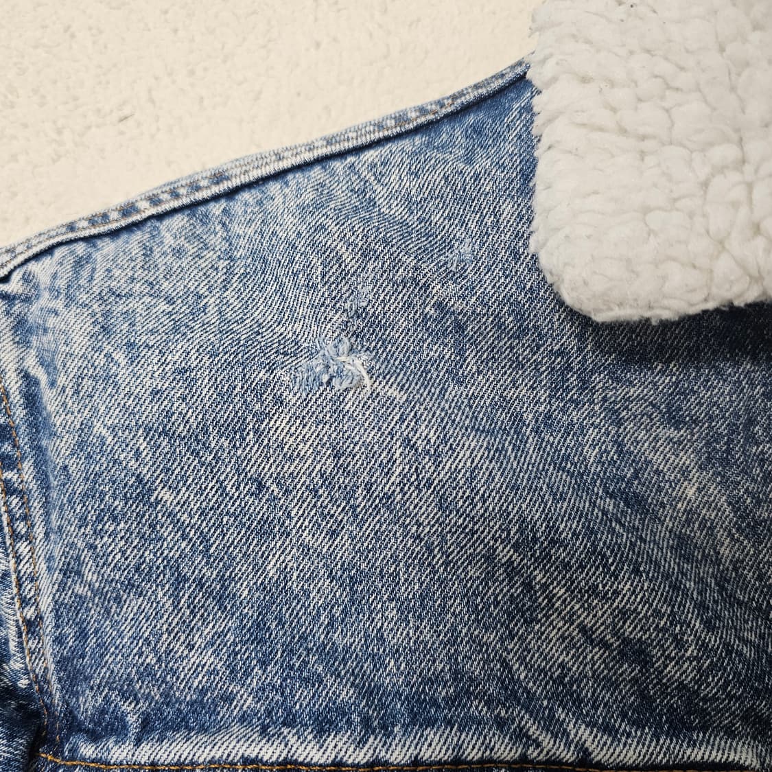 M 리바이스 USA 빈티지 청 데님 쉐르파 자켓 상품이미지8