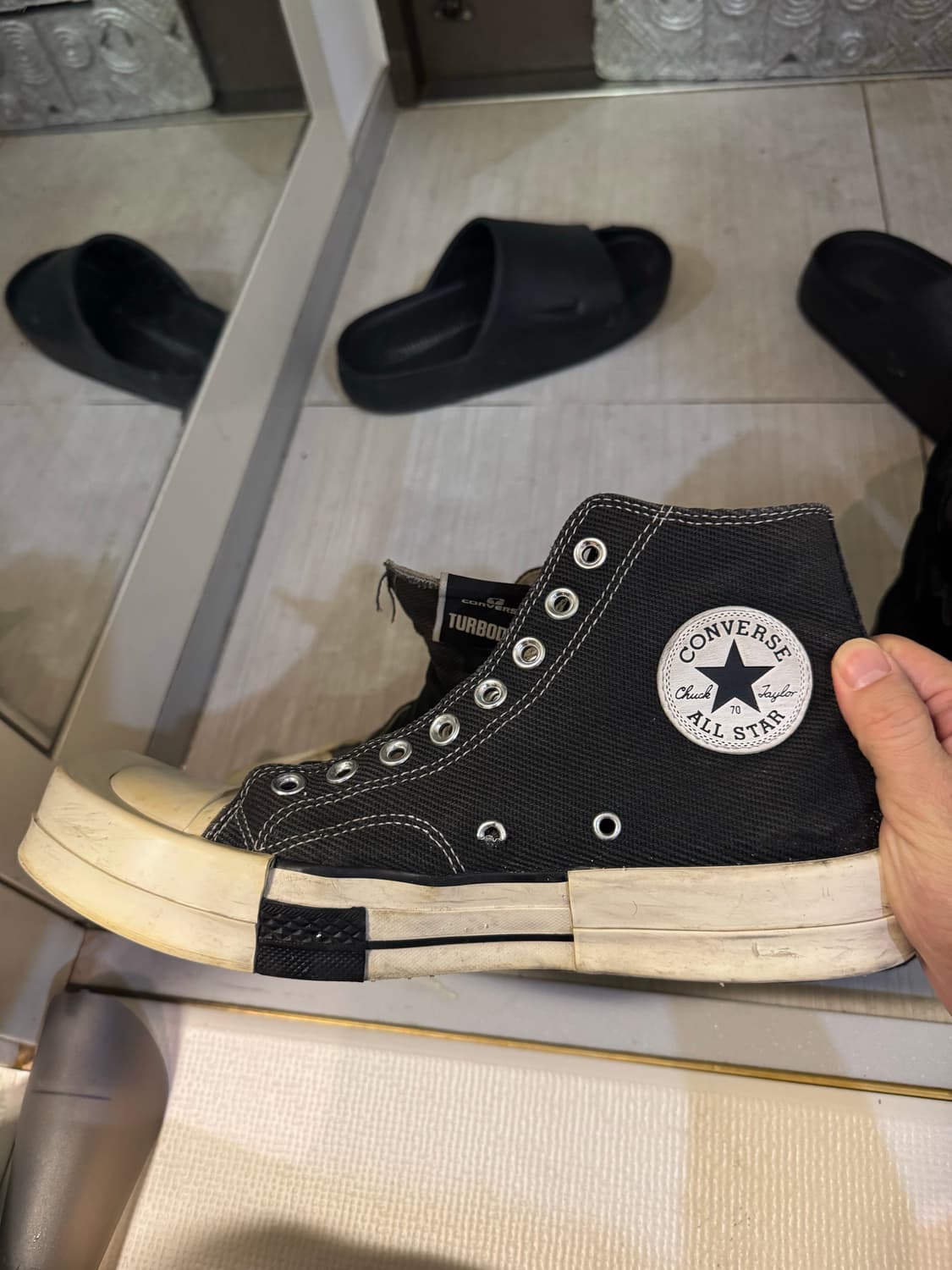 릭오웬스 터보다크 척 70 하이 블랙 캔버스 상품이미지2