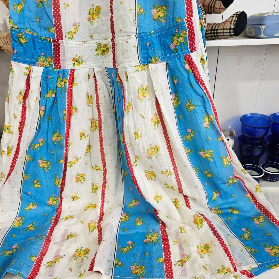 일본빈티지 플라워 패치워크 롱 원피스 상품이미지5