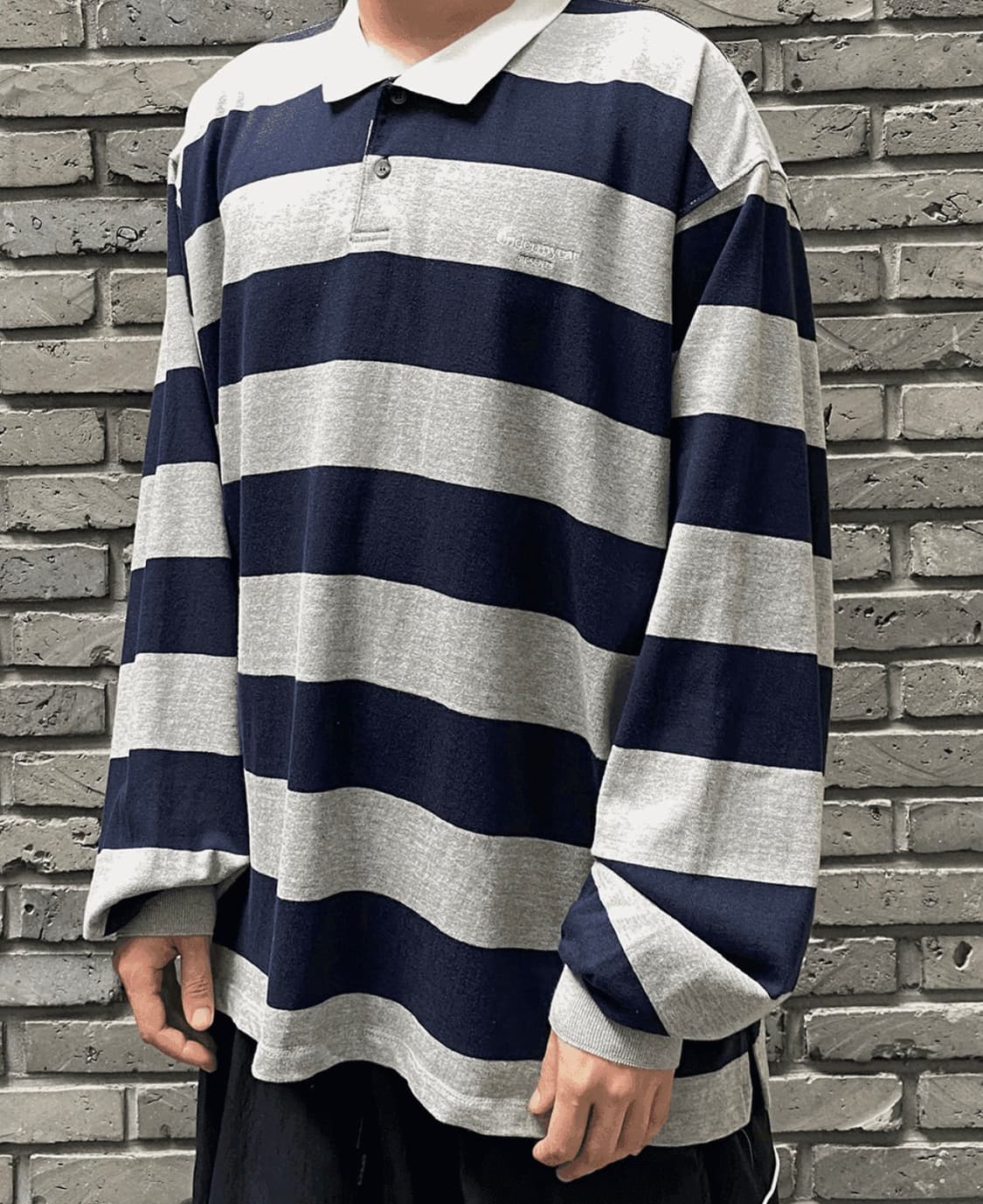 언더마이카 MU130 스트라이프 카라 롱슬리브 상품이미지3