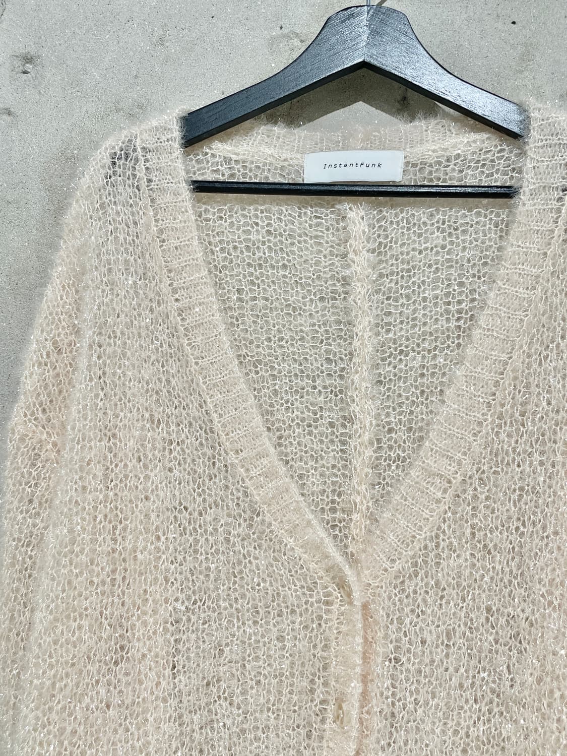 인스턴트펑크 베이지 시퀸 오버 가디건 상품이미지2