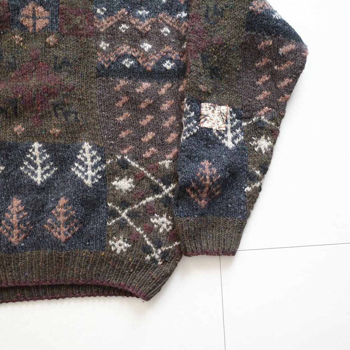 아디론닥 핸드메이드 패치워크 울 니트 M 상품이미지8