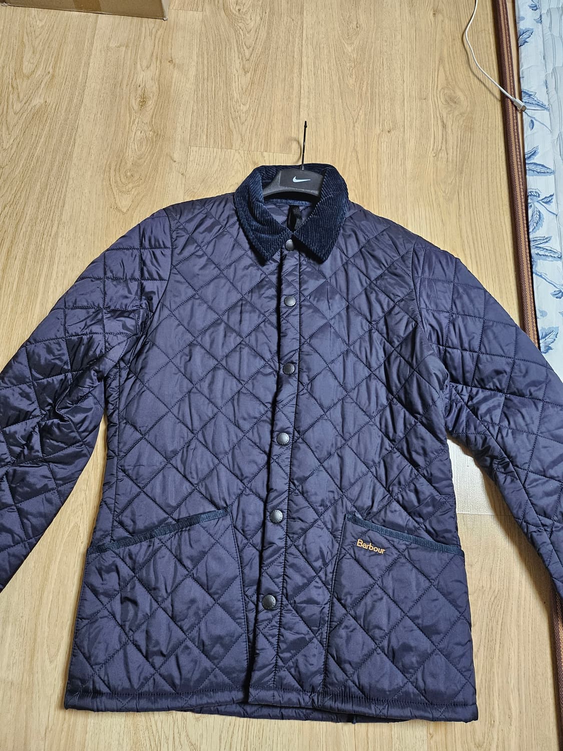 (M)바버 퀄팅 자켓 네이비 상품이미지1